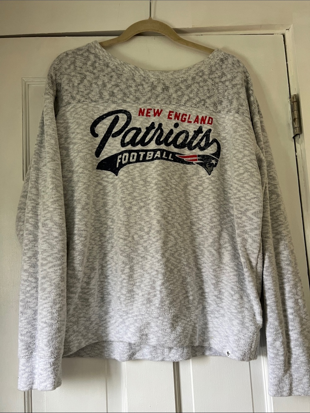 47 Brand Heather Gray Sweatshirt with Red Accent